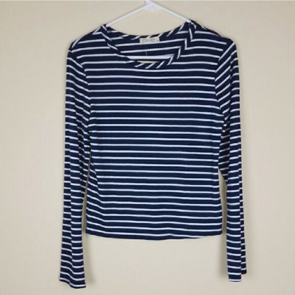 Olivia Rae Long Sleeve Striped Crop Top - Picture 1 of 5